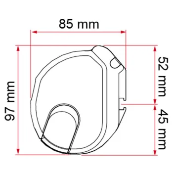 Markise F35 200, schwarz, Royal Grey