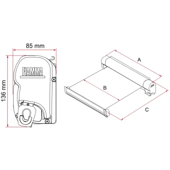 Markise F45s VW T5/T6 Multivan, titanium, 308 cm
