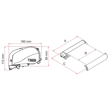 Markise F80, schwarz, 497 cm