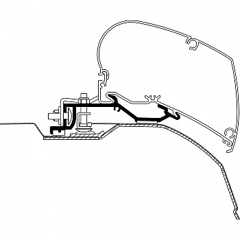 Markisen-Set TO 6300 für Fiat Ducato ab 07/2006, eloxiert, 3,25 x 2,5 m, - Endkappen anthrazit, Mystic-Grau