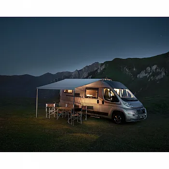 Markisen-Set TO 6300 für Fiat Ducato ab 07/2006, eloxiert, 4 x 2,5 m, - Endkappen grau, Mystic-Grau