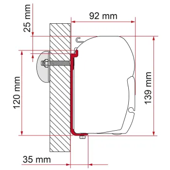 Markisenadapter AS, 450 cm
