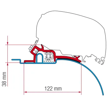 Markisenadapter Kit Fiat Ducato (≥ 1994 ≤ 2006 - Low Profile)