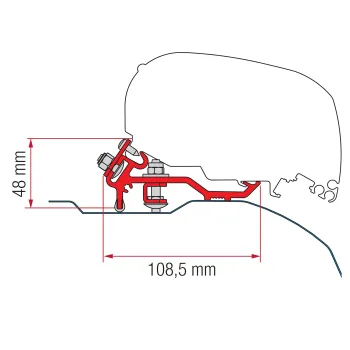 Markisenadapter Kit Fiat Ducato/Jumper/Boxer H2 - Deep Black