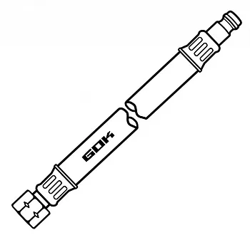 Mitteldruck-Schlauchleitung - 300 mm, 1/4 Zoll links, lose