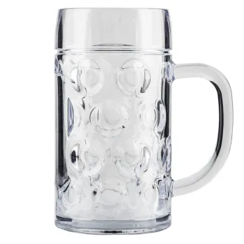 Premium-Campinggläser aus PC/SAN – glasklar, Bierkrug, 500 ml
