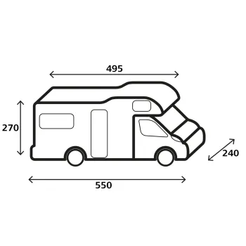 Reisemobil-Schutzhülle Design 12M, 550 cm, 500 cm