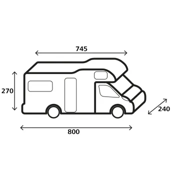 Reisemobil-Schutzhülle Design 12M, 800 cm, 750 cm