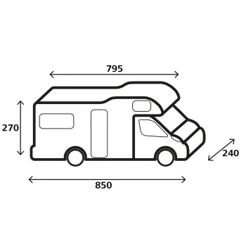 Reisemobil-Schutzhülle Design 12M, 850 cm, 800 cm