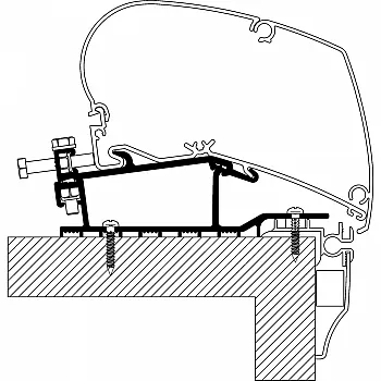 Roof Adapter für Hobby Wohnwagen Bj. 2009 - 2013 zu TO Serie 6 und 9 -