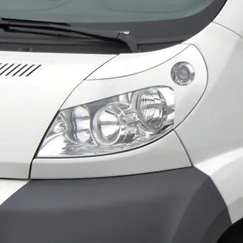 Scheinwerferblenden Böser Blick, weiß glänzend für Fiat Ducato, Bj. 2006/07 - 2014/04