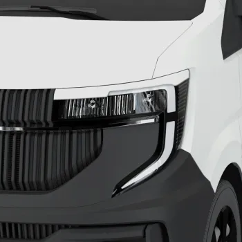 Scheinwerferblenden Böser Blick, weiß glänzend für Renault Master ab Bj. 2024