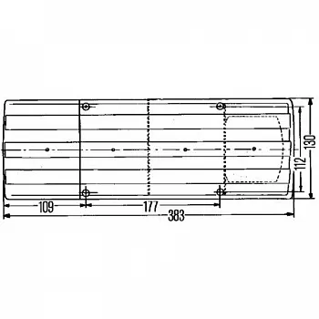 Schlussleuchte SBBN - 380 x 130 x 75 mm