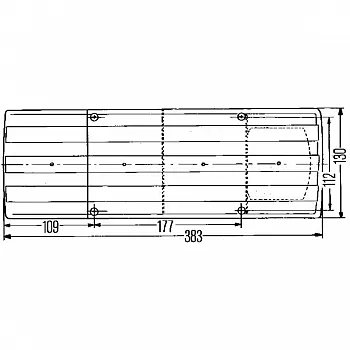 Schlussleuchte SBBNR - 380 x 130 mm