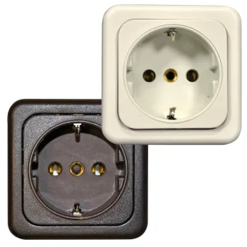 Schuko ohne Deckel, hellgrau