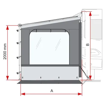 Seitenwand Side W Pro Shade CaravanStore XL, links