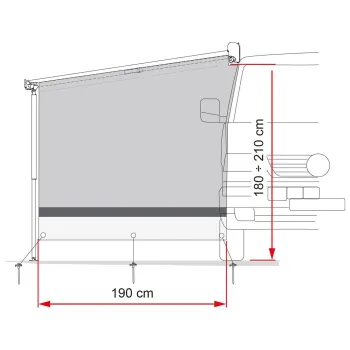 Seitenwand Sun View Side Van, 230 cm
