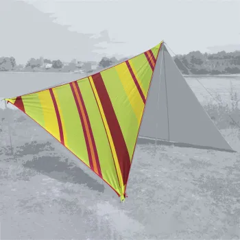 Sonnensegel Zip Canvas" Caribbean, Caribbean stripe lime punch