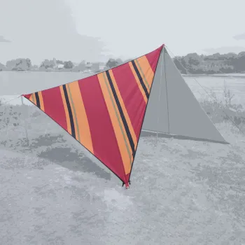 Sonnensegel Zip Canvas" Oriental, Oriental stripe cherry