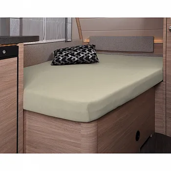 Spannbettlaken 137 x 195 (110 / 90) cm für französisches Bett im Wohnwagen, sand -