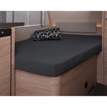 Spannbettlaken, 137 x 195 (110 / 90) cm für französisches Bett im Wohnwagen, titanium