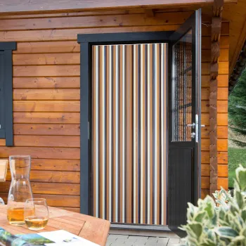 Streifenvorhang, braun-beige