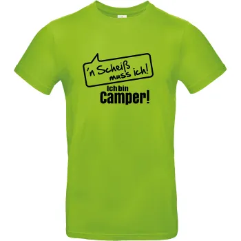 T-Shirt ''n Scheiß muss ich! Ich bin Camper!', Apfelgrün, Größe XL