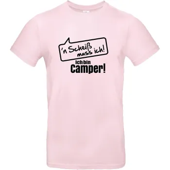 T-Shirt ''n Scheiß muss ich! Ich bin Camper!', Rosa, Größe 3XL