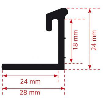 Tischeinhängeleiste - 60 cm, Kunststoff, braun