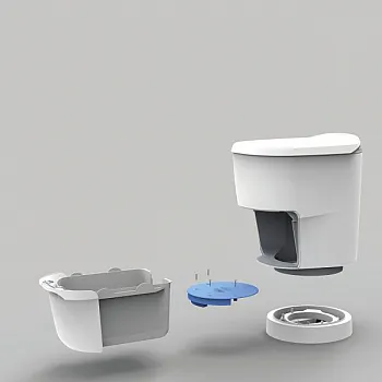 Verschweiß-Toilette Clesana - C1 mit Rund-Sockel