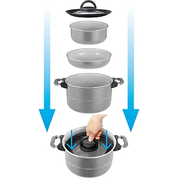Topfset Fusion 7 + 1 - Aluminium