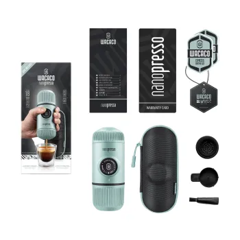 Tragbare Espressomaschine Nanopresso, hellblau