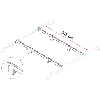 Tragestange Fixing Bar Rail, Länge 245 cm