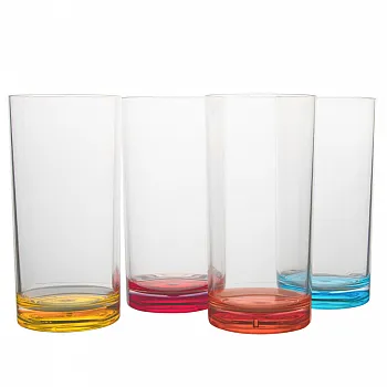 Trinkgläser 4er-Set - Longdrink 480 ml, bunt