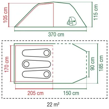Tunnelzelt Active Cortes 3