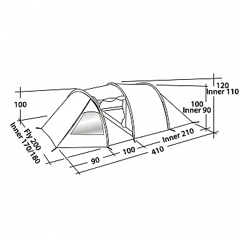 Tunnelzelt Spirit 300 - 200 x 120 x 410 cm