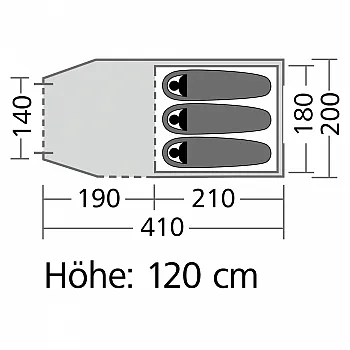 Tunnelzelt Spirit 300 - 200 x 120 x 410 cm