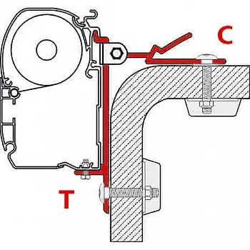 Universaladapter Dachmarkisen - T-Adapter