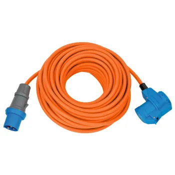Verlängerungskabel Camping CEE-CEE/Schuko, 25 m orange