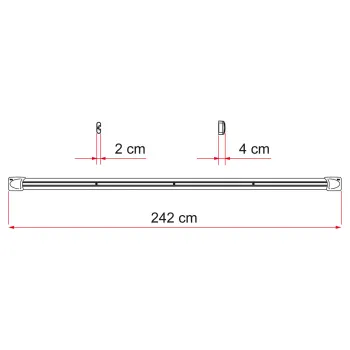 Verstärkungsprofil Fixing-Bar CB, silber, l:240 cm, 2er-Set