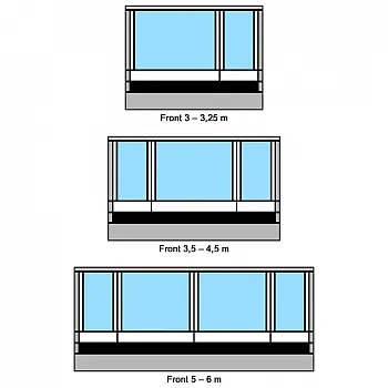 Vorderteil Residence G3 für Markisenlänge 4,5 m, Höhe S / M / L / XL -