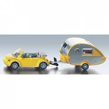 VW-Beetle Cabrio mit Tab-Wohnwagen -