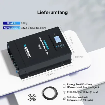 Wechselrichter 2000 W mit Ladegerät 80 A und Display
