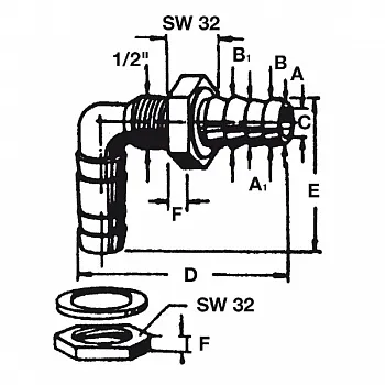 Winkel-Tankanschlussteil - 10/12 mm, SB-verpackt