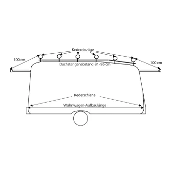 Wohnwagen-Schutzdach Typ 9, 876 - 900 cm