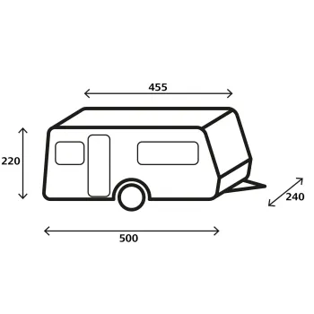 Wohnwagen-Schutzhülle Design 12M, 500 cm, 450 cm