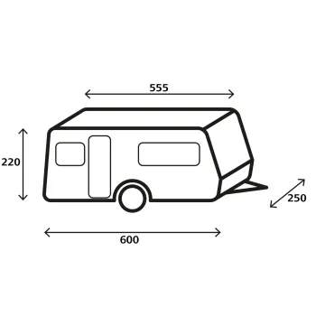 Wohnwagen-Schutzhülle Design 12M, 600 cm, 550 cm