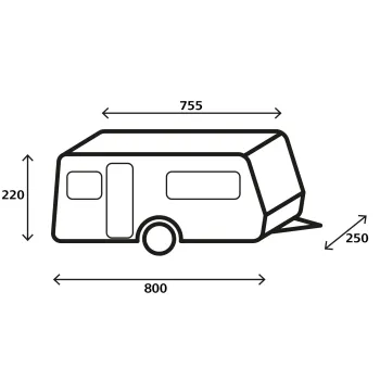 Wohnwagen-Schutzhülle Design 12M, 800 cm, 750 cm