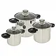 Edelstahl-Kochtopfset Elegance Compact - 3 Stück, 1,25 l, 3 l, 6 l