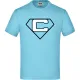 T-Shirt 'Campen ist meine Superpower', Hellblau, Größe 122/128